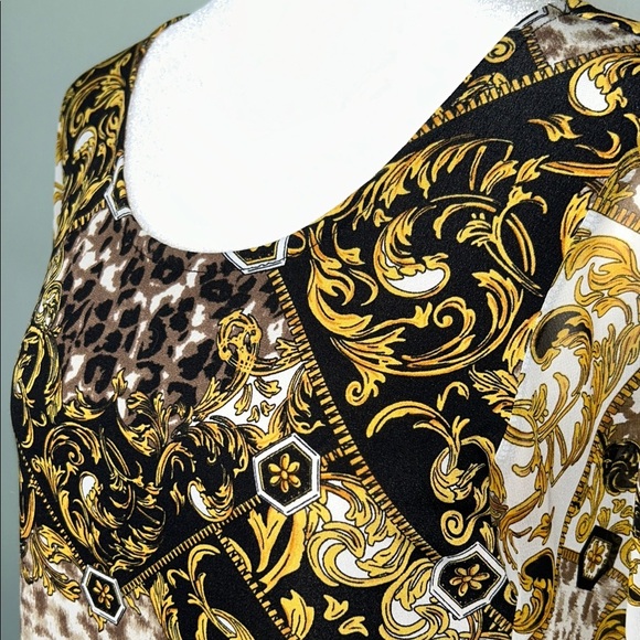 Alfani Baroque Print Top with Leopard Accents - Picture 2 of 8